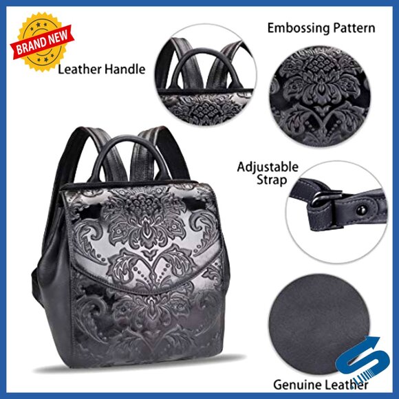 Genuine Leather Backpack Purse Vintage Daypack College Bag Handmade Cowhide